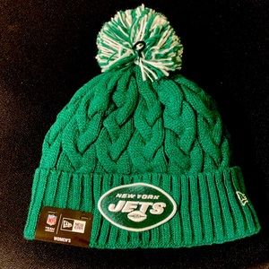 NWT New York Jets New Era Sparkly Pom Pom Winter Hat